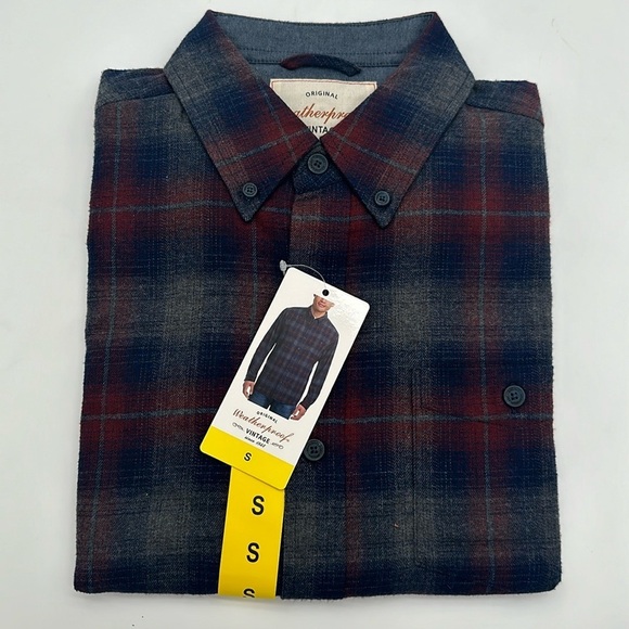 Weatherproof Other - NWT Weatherproof Flannel Mens Vintage Indigo Plaid Shirt Mens Size Small